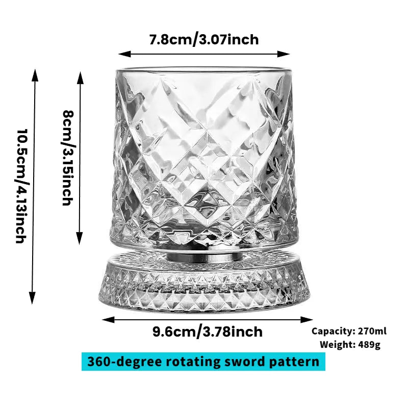 Luxury 360° Spinning Crystal Glass