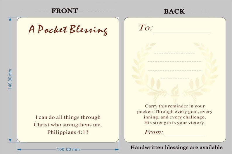 Personalized Sports Cross Pocket Blessing