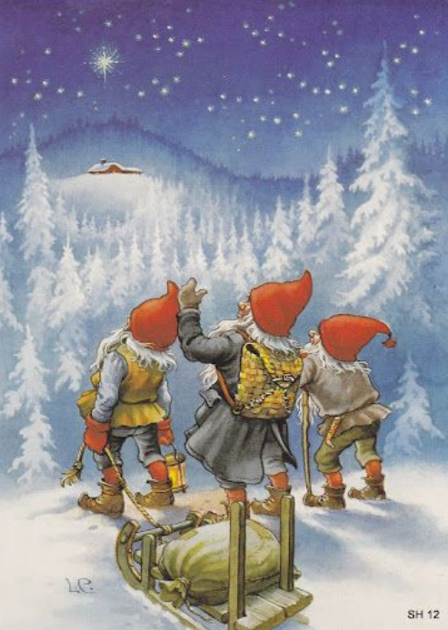 🎅🎁Vintage Christmas Dwarves Postcard Set