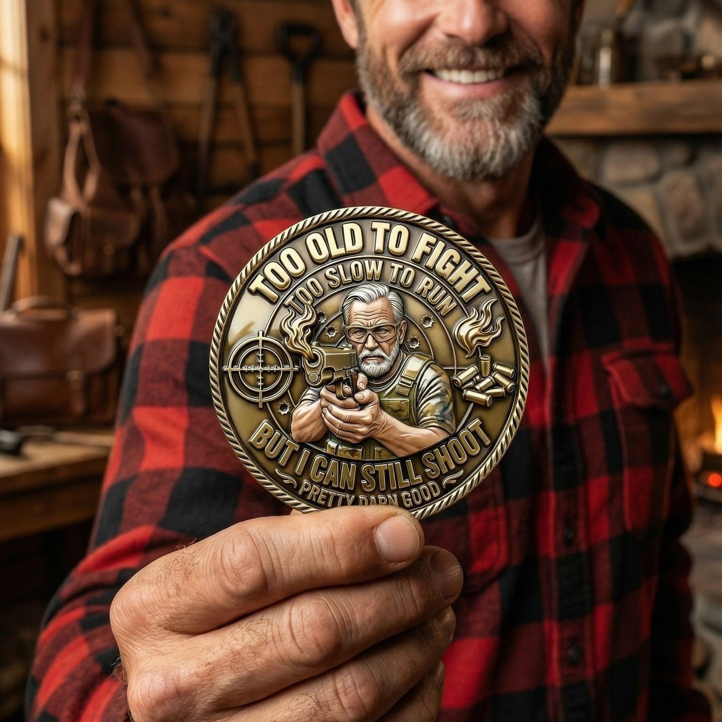 🎁Last Day 50% OFF - Too Old To Fight Still Shoot Challenge Coin