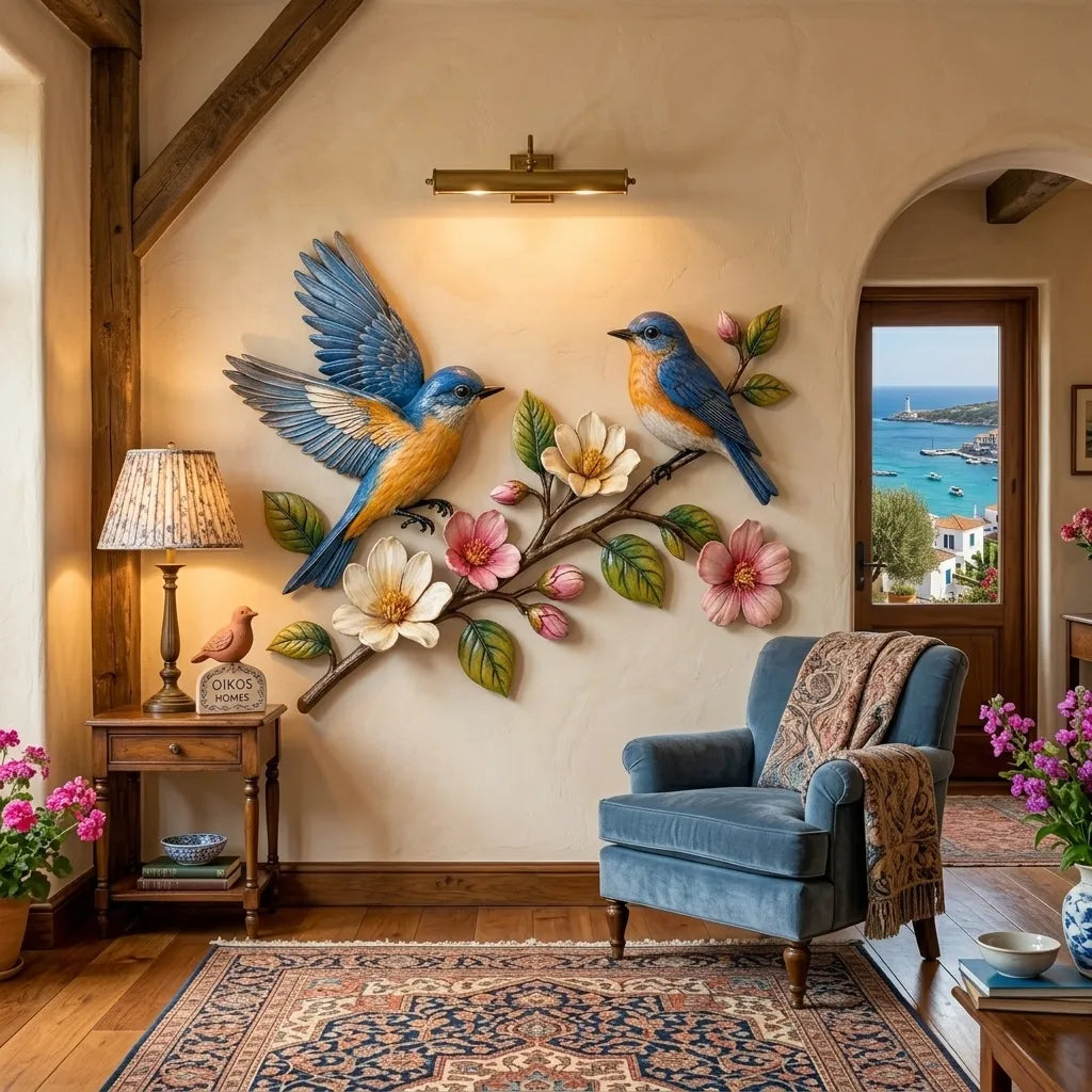🔥Handcrafted Nature Bird Floral Metal Wall Art