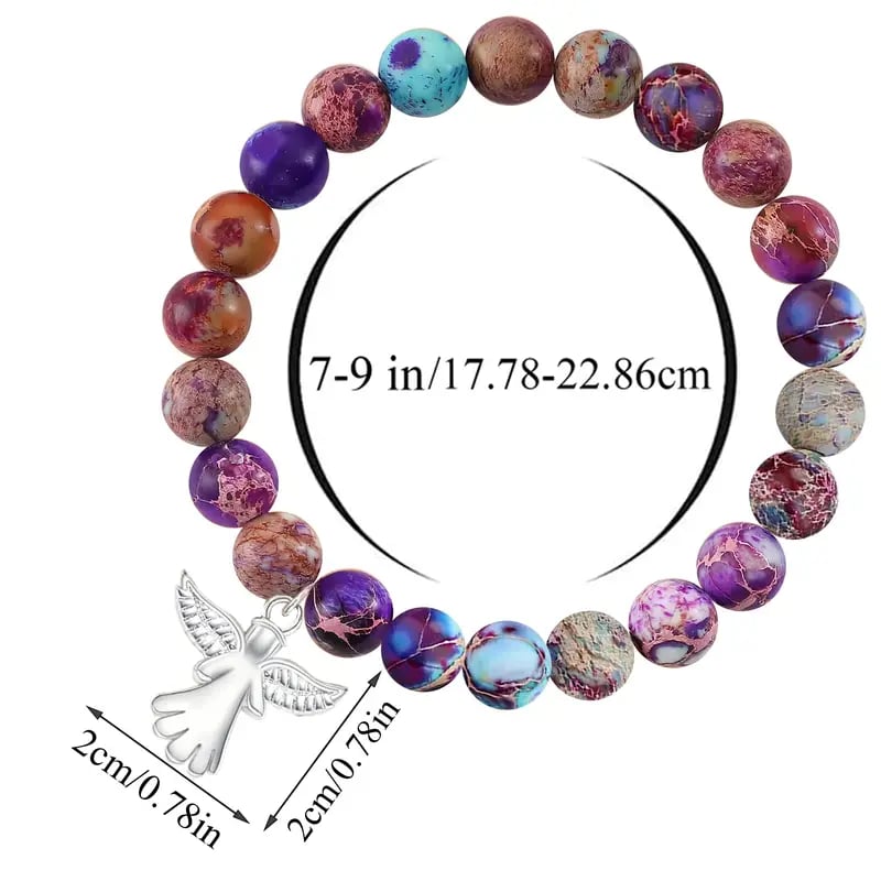 💖🎁2026 Mother's Day Gifts 50% Off--🧵Memorial Gifts Angel Wings Healing Crystal Bracelet