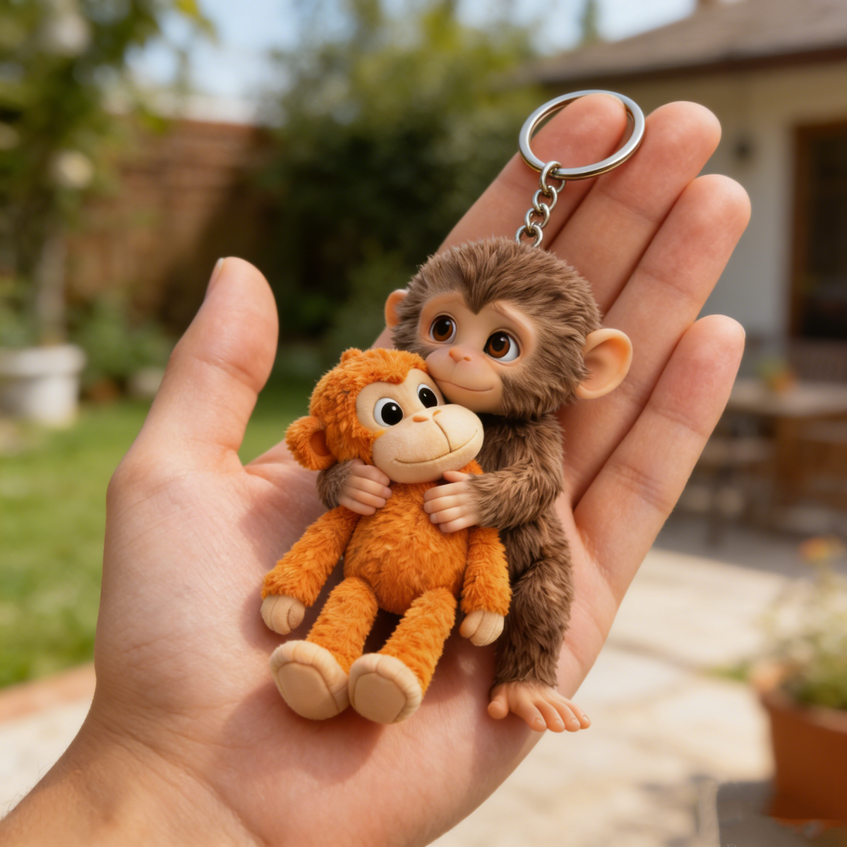 Crochet Punch Monkey Keychain