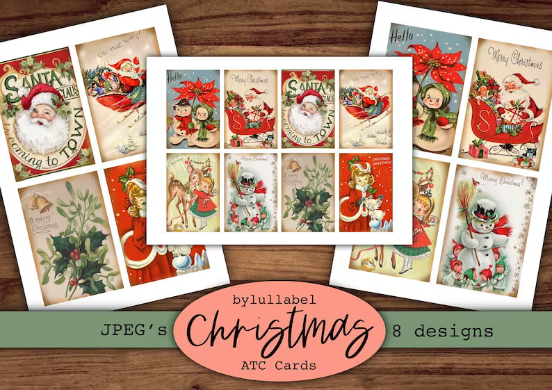 🎅Vintage Watercolor Christmas Cards