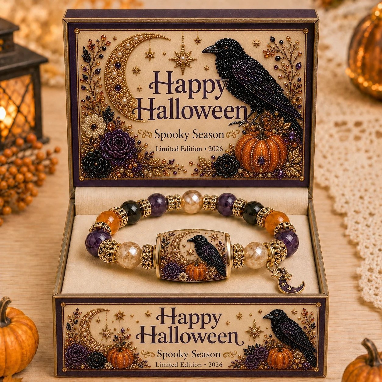 🎃 Limited Edition Halloween Beaded Bracelet Set | Spooky Cute Gift Jewelry