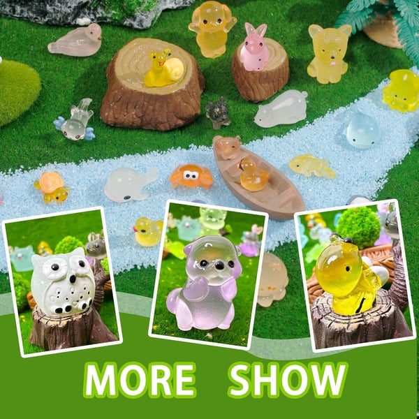 🏆 Bestseller ⏰Mini Glow in The Dark Animal Resin Models