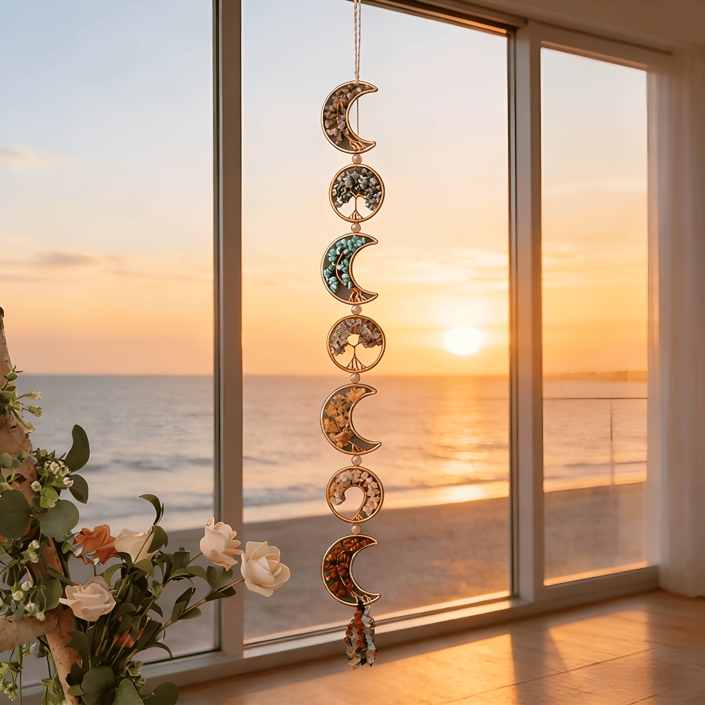 🔥Boho Moon Phase Tree of Life Suncatcher