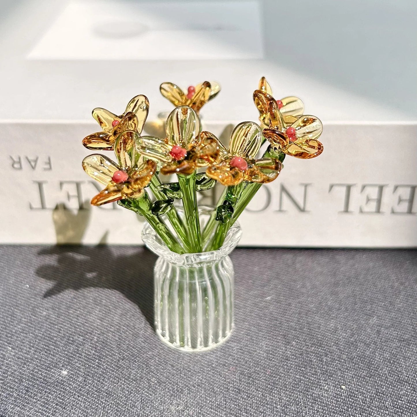 🌸🌸2026 Mother's Day Gifts 50% Off--🎁Mini Glass Flower Ornament Crafts Artificial Flower Floral Figurine