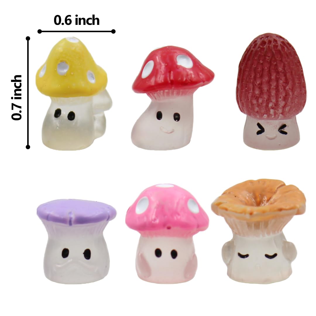 π Magical Mushroom Hinge Heads β Set of 6 Glow-in-the-Dark Magnetic Door Decor