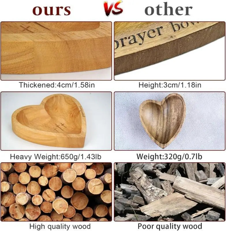 Wooden Heart Shaped Prayer Bowl