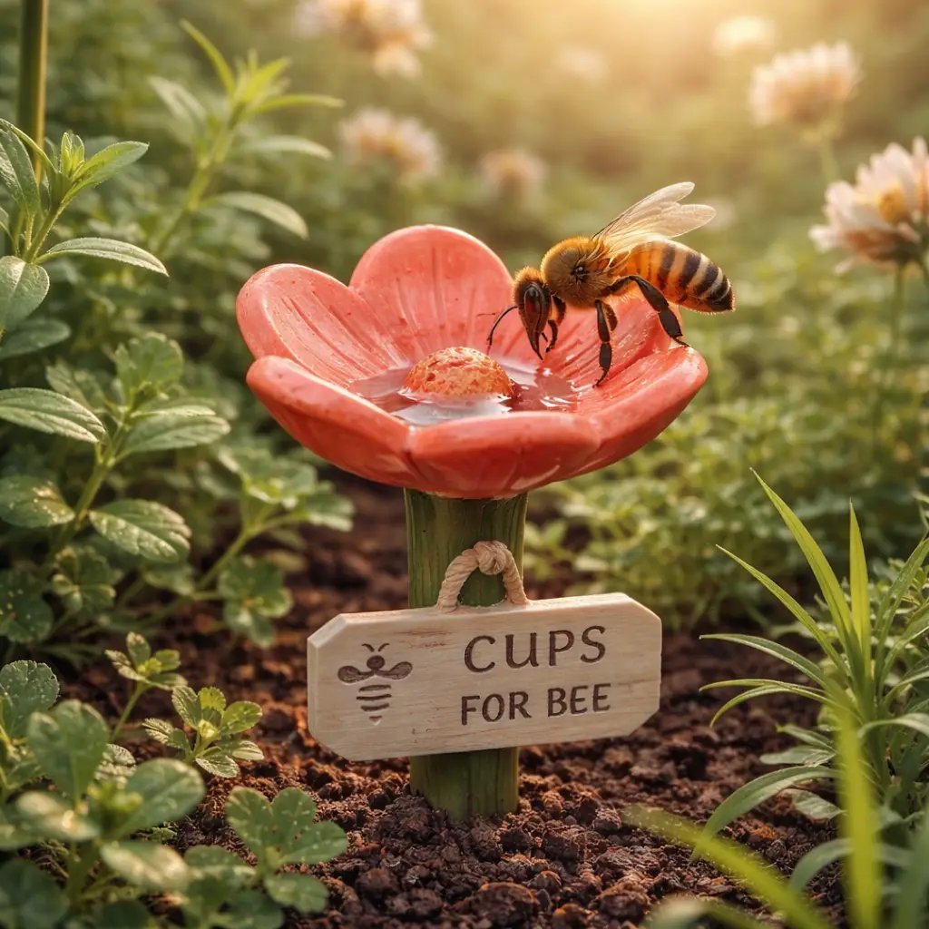 🐝Flower-Shaped Bee Watering Station💧