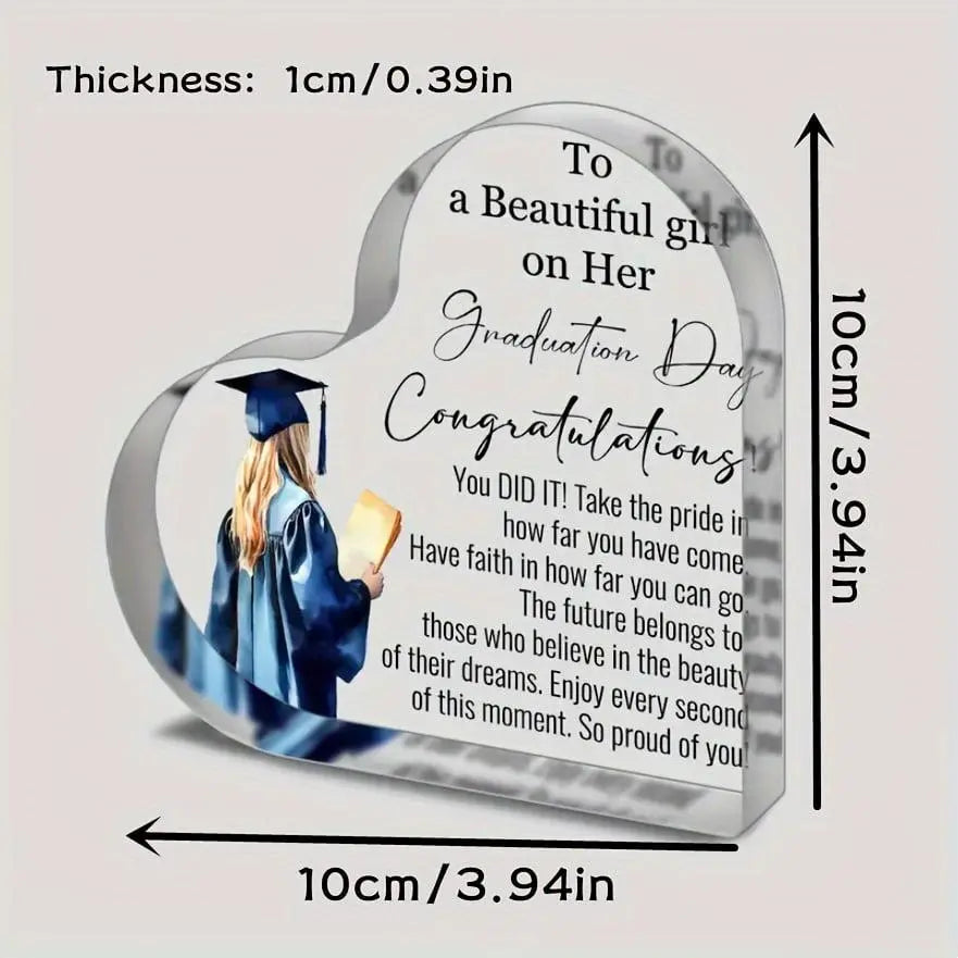 🎓 Acrylic Heart-Shaped Inspirational Graduation Gifts For Her