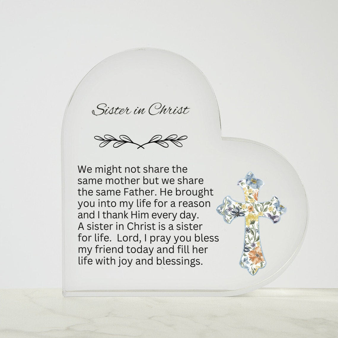 Encourage Imprinted Heart Ornaments Christian Friends Religious Gifts