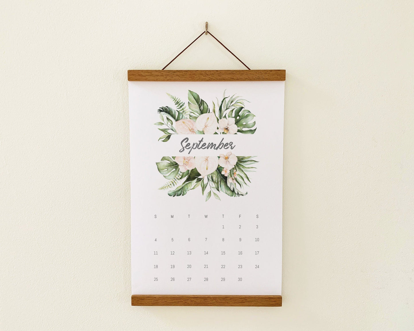 ❤Hot Sale 49% Off❤Beautiful Tropical Leaf Yearly Calendar 2024, Wall Calendar, Annual Calendar