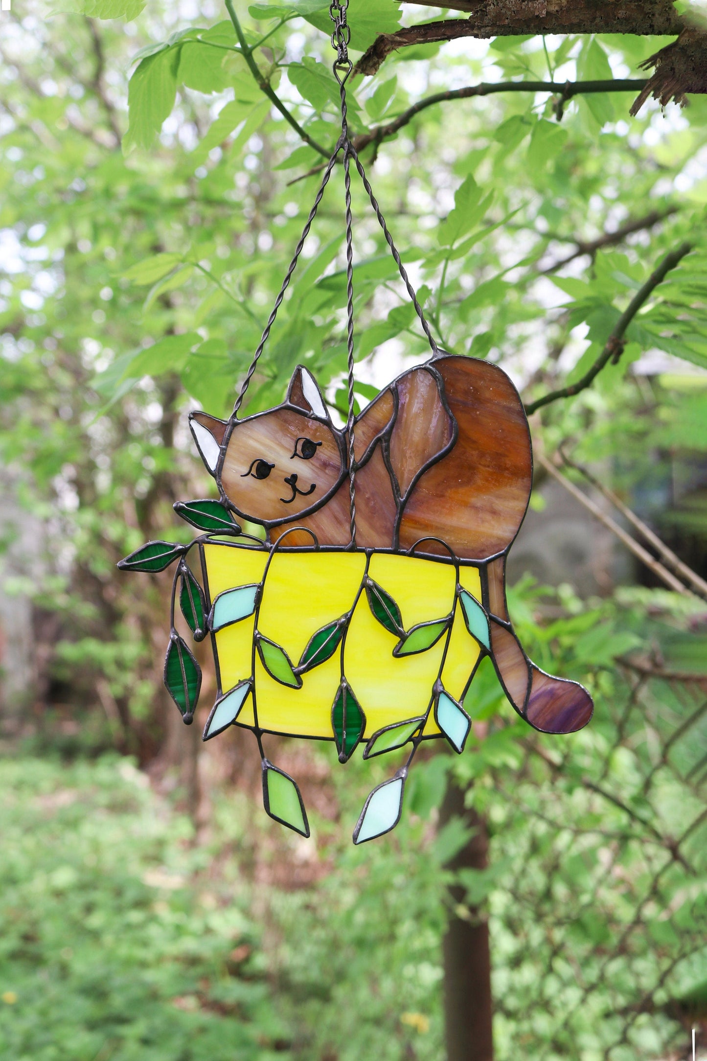 🔥HOT SALE 49% OFF - 🐱CAT IN A FLOWERPOT SUNCATCHER
