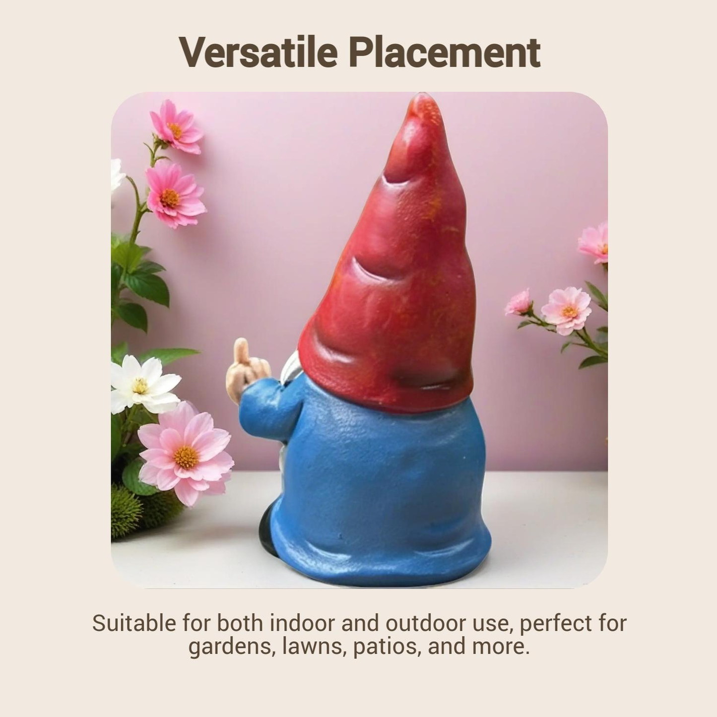 Gnome Statue, Funny Garden Gnome for Outdoor Or Home Decor