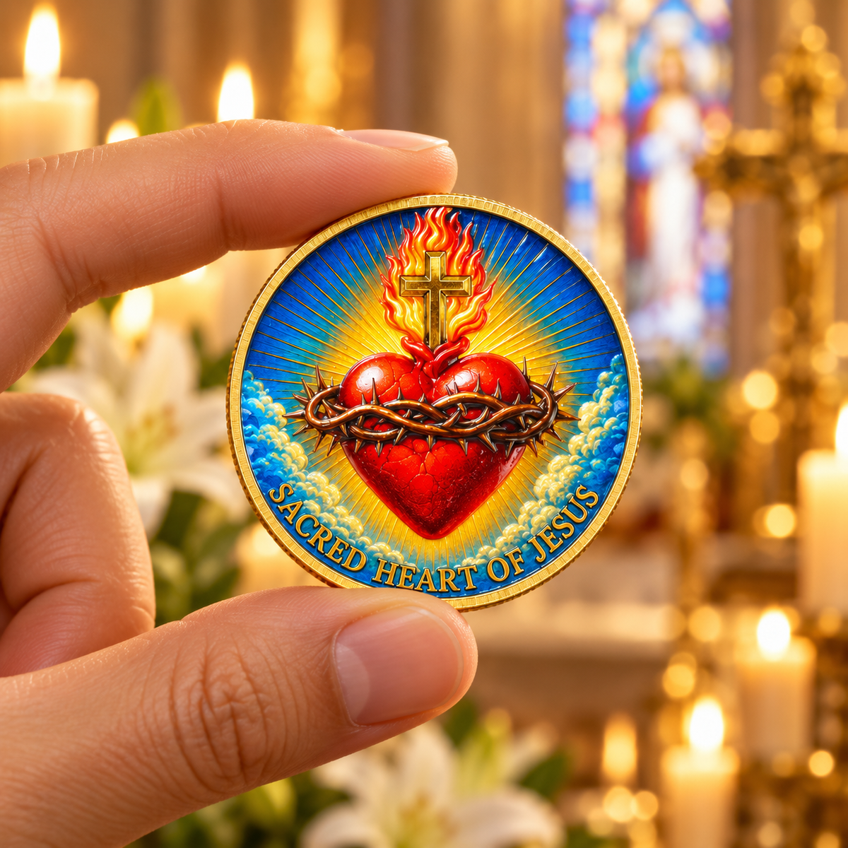 ๐๐บ๐ธ Limited Edition!๐ฅ๐ฅSacred Heart of Jesus Commemorative Coin