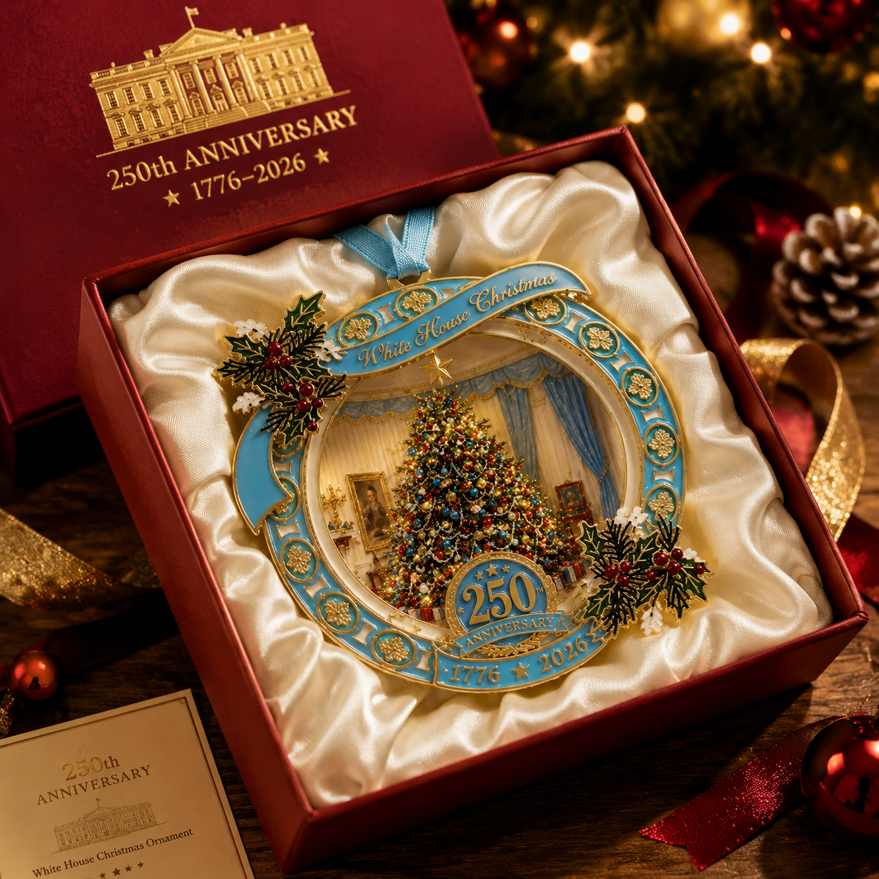 đ„Last 30pcsâšâ° Limited anniversary editionâš49% OFF!đ„250th Anniversary View of the Christmas tree in the White House bedroom