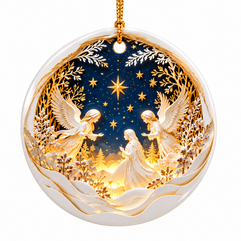 πΌ Heavenly Angels Christmas Ornament β A Beautiful Reminder of Faith, Peace & Love β¨β€οΈ