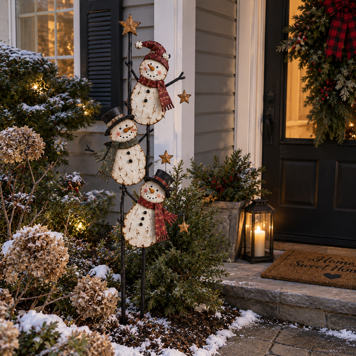 ⛄ Christmas Snowman Yard Stake – Whimsical Holiday Outdoor Decoration