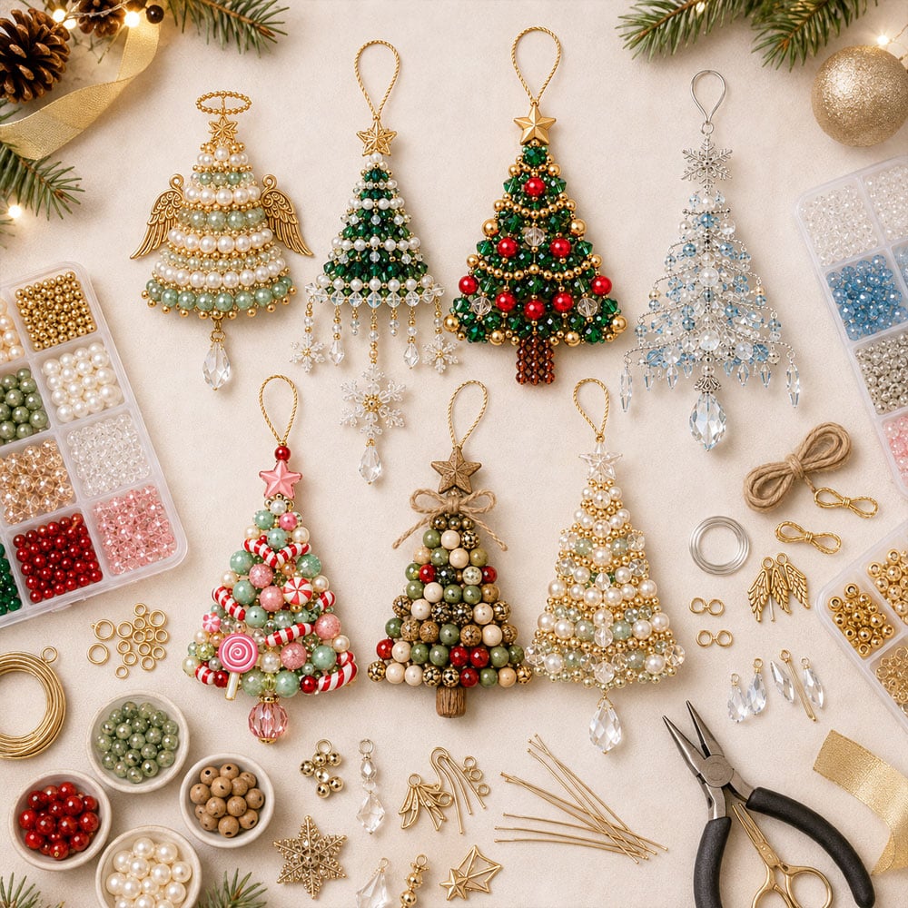 π DIY Christmas Tree Beaded Ornament Kit