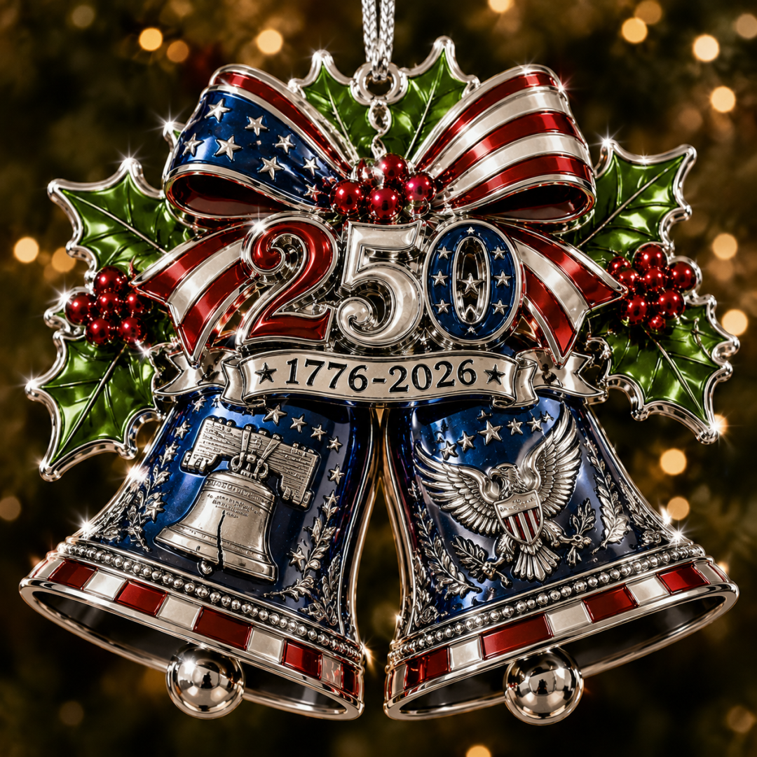 🇺🇸 America 250th Anniversary Christmas Ornament— A Patriotic Christmas to Remember (1776–2026) 🎄✨