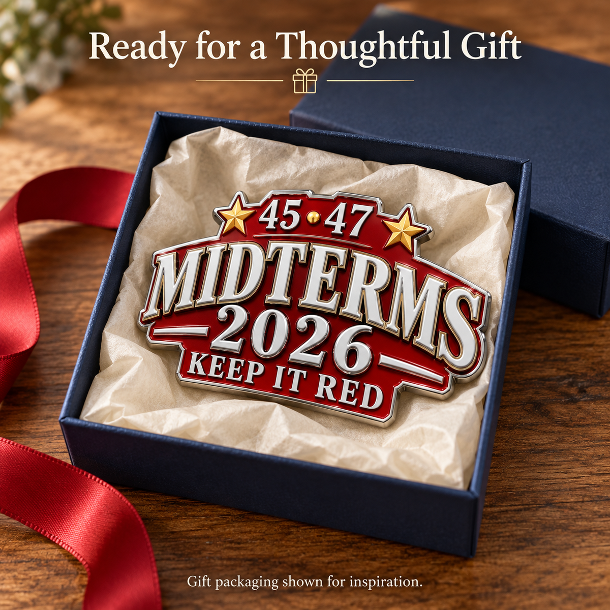 ๐บ๐ธ Premium 3D Metal "45-47 Keep It Red" 2026 Midterms Car Emblem | Heavy-Duty Bumper Badge