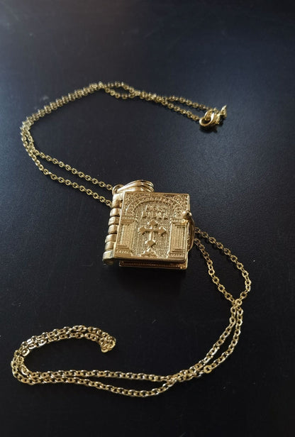 📖Openable Bible Book Christian Necklace