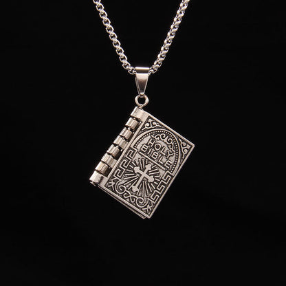 📖Openable Bible Book Christian Necklace