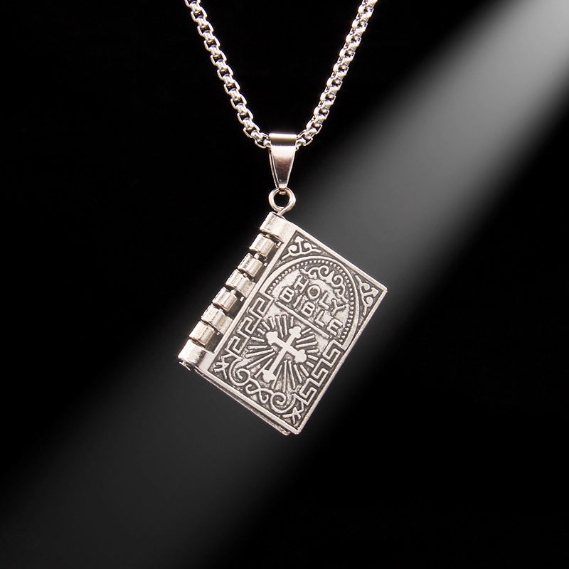 📖Openable Bible Book Christian Necklace