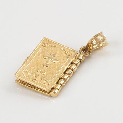 📖Openable Bible Book Christian Necklace