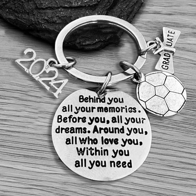 2024 Graduation Keychain-Behind You All Your Memories Before You All Your Dreams