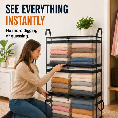 📦Large Heavy-Duty Thick Plastic Clear Storage Bag for Clothes, Moving & Storage