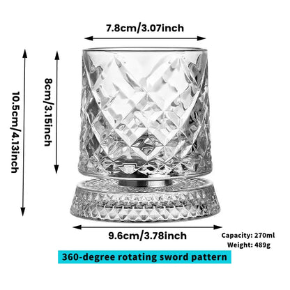 Luxury 360° Spinning Crystal Glass