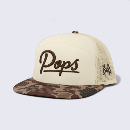 Pops Embroidered Adjustable Camo Cap