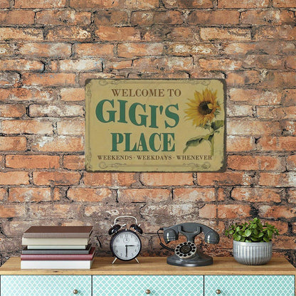 GIGI's Place tin sign Vintage Sunflower Metal Sign