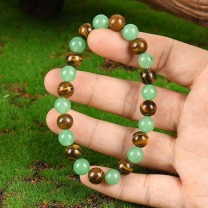 Money Attraction Bracelet with Green Aventurine & Tiger Eye beaded jewelry