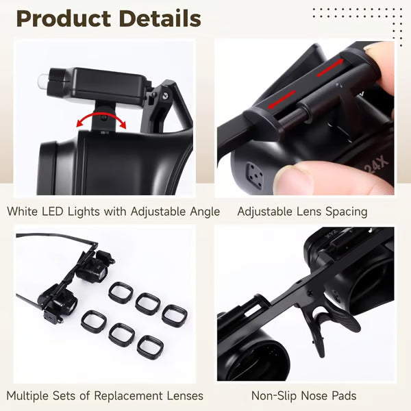 💥Precision LED Magnifier for Electronics & Crafts – Adjustable stand & 10X-20X zoom – Hands-free, bright light 🛠️