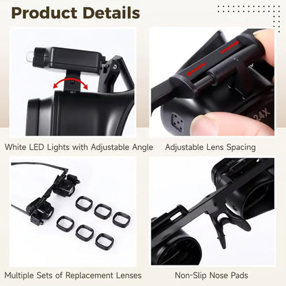 💥Precision LED Magnifier for Electronics & Crafts – Adjustable stand & 10X-20X zoom – Hands-free, bright light 🛠️