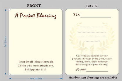 Personalized Sports Cross Pocket Blessing