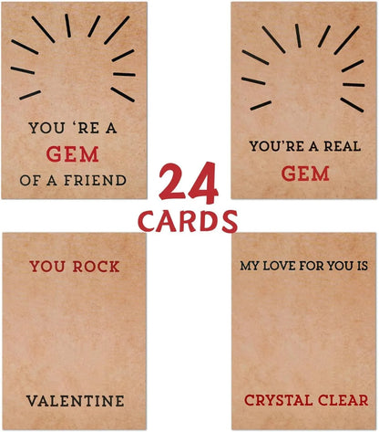 ❤24 Pack Valentines Cards with Heart