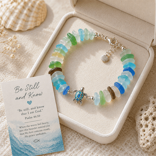 🔥50% Off Last Day - 🩵 Sea Glass Blessing Bracelet