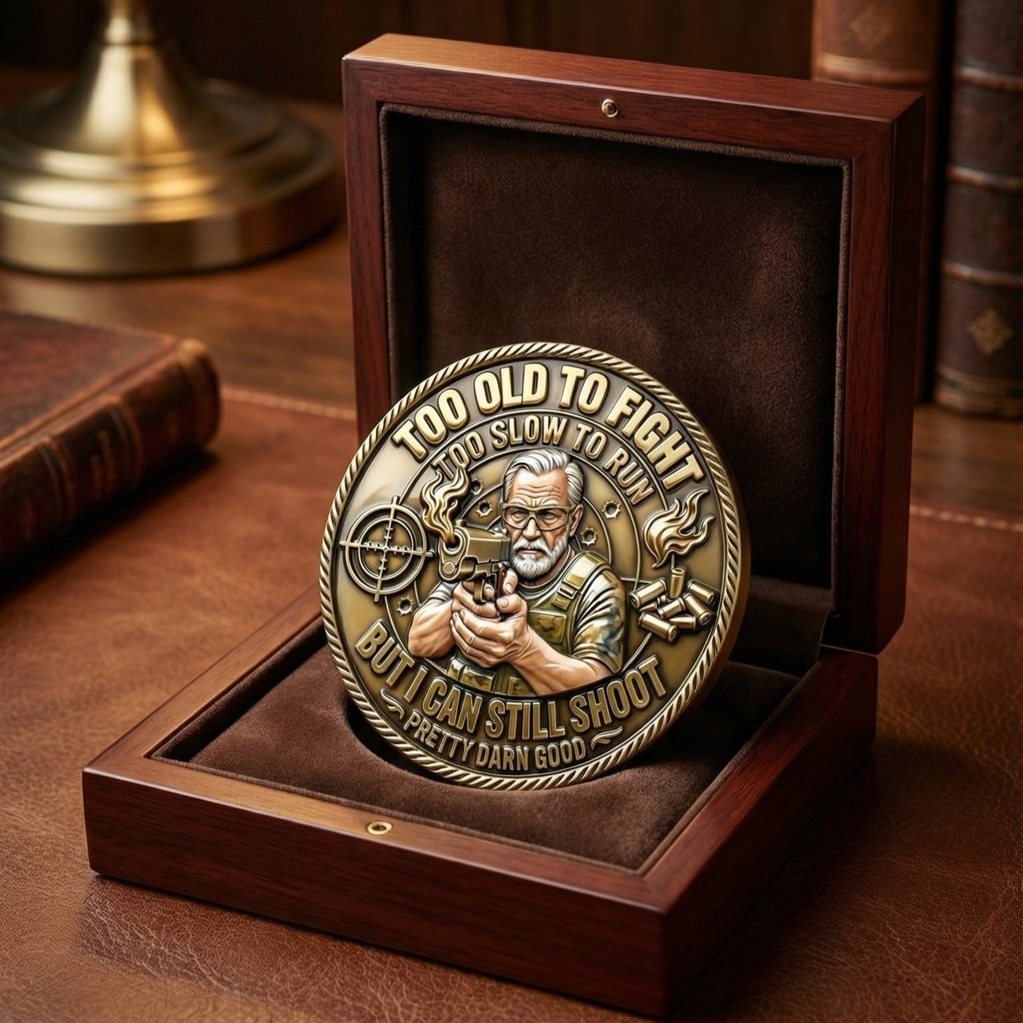 🎁Last Day 50% OFF - Too Old To Fight Still Shoot Challenge Coin