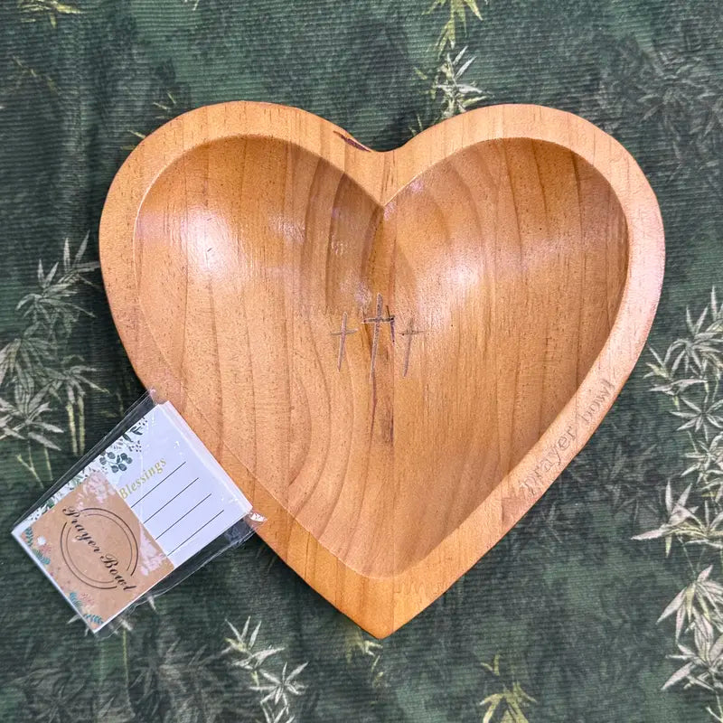 Wooden Heart Shaped Prayer Bowl