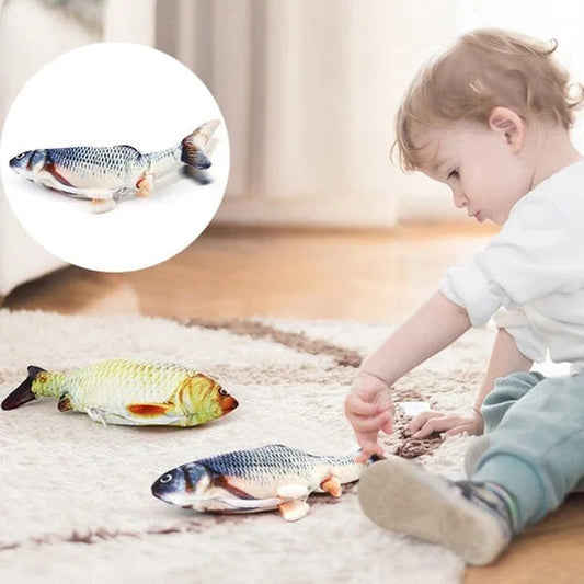 🐟🐠🐬 Electric Moving Fish Interactive Plush Toys