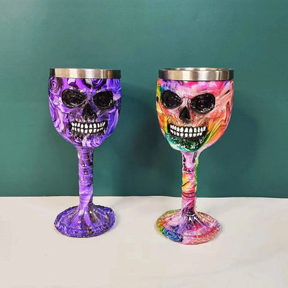 🥂Horrible Resin Stainless Steel Skeletal Wine Goblet