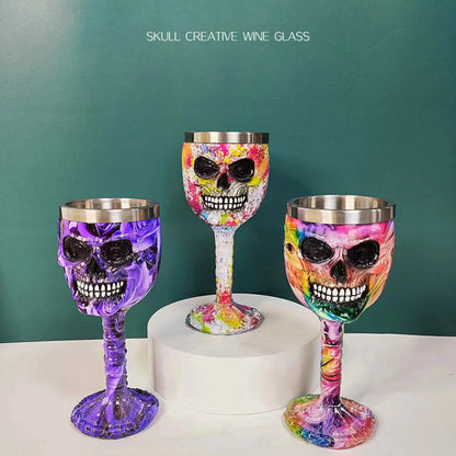 🥂Horrible Resin Stainless Steel Skeletal Wine Goblet