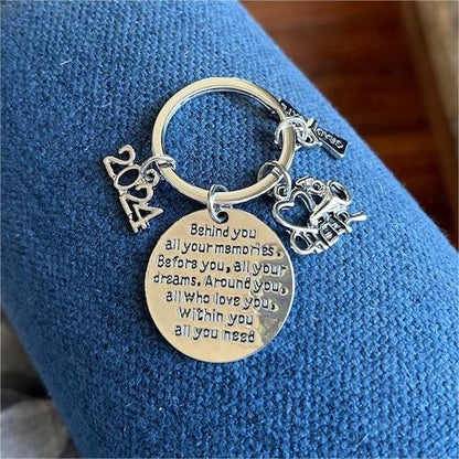 2024 Graduation Keychain-Behind You All Your Memories Before You All Your Dreams