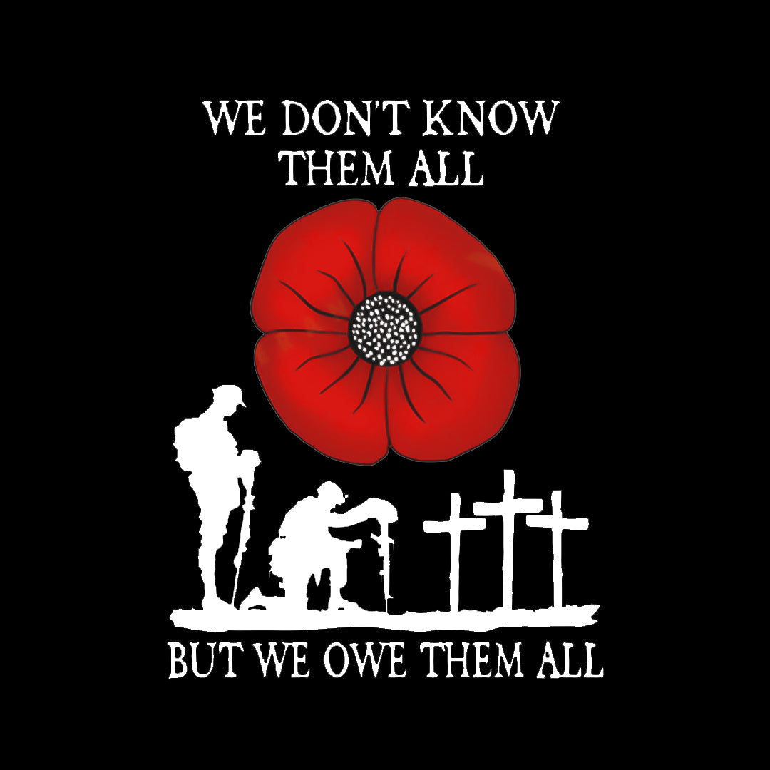 RED POPPY WE OWE THEM ALL STICKER BEST GIFTS FOR VETERAN