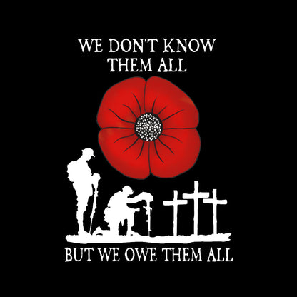 RED POPPY WE OWE THEM ALL STICKER BEST GIFTS FOR VETERAN